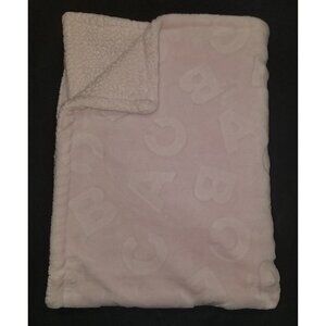 Pink Embossed Letters Alphabet Fleece Baby Blanket Lovey Little Beginnings ABC